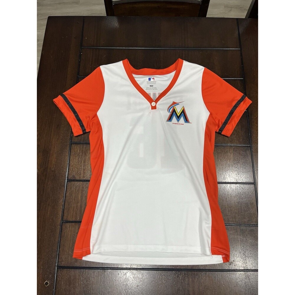 Miami Marlins Jose Fernandez 16 Women L Jersey Shirt Glitter MLB Merchandise